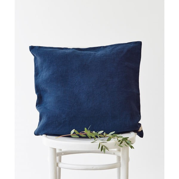 Mornarsko plava lanena jastučnica Linen Tales, 45 x 45 cm