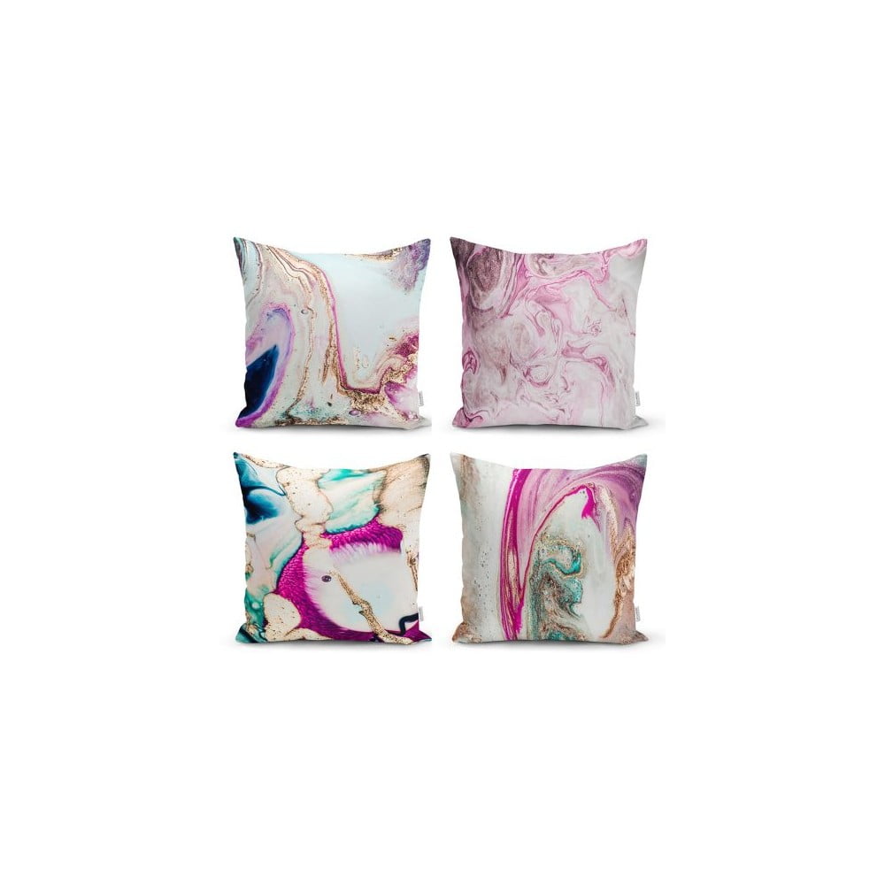 Set od 4 dekorativni premazi na jastucima Minimalistički jastuk pokriva akvarel, 45 x 45 cm