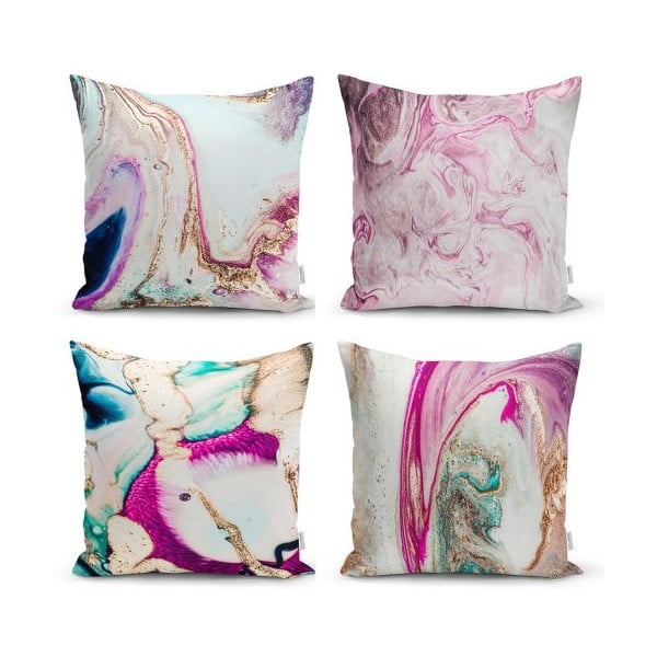Set od 4 dekorativni premazi na jastucima Minimalistički jastuk pokriva akvarel, 45 x 45 cm