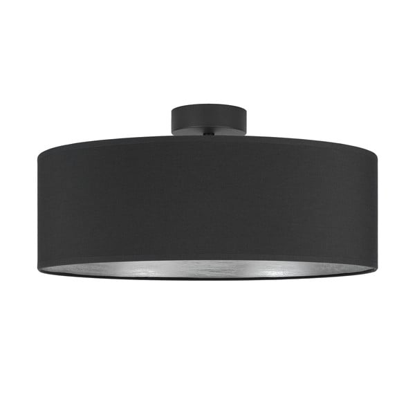 Crna stropna svjetiljka sa srebrnim detaljima Bulb Attack Tres XL, ⌀ 45 cm