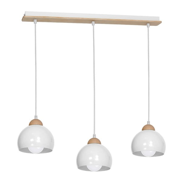Bijela viseća svjetiljka s drvenim detaljima Homemania Dama Tres