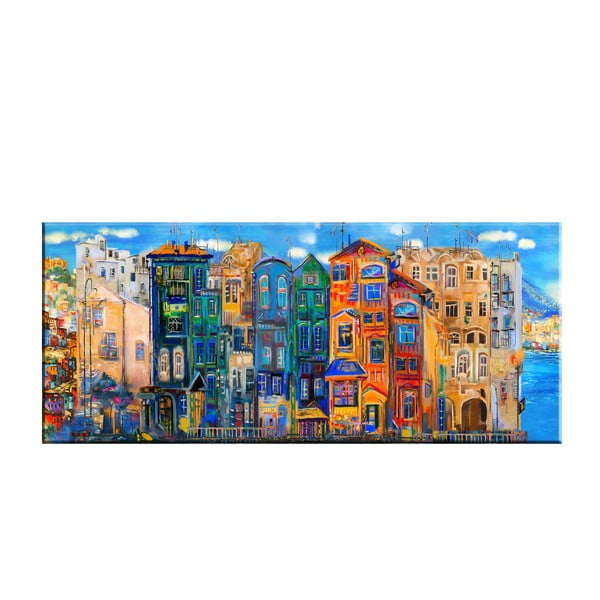 Slika Tablo Center Colorful Houses, 140 x 60 cm