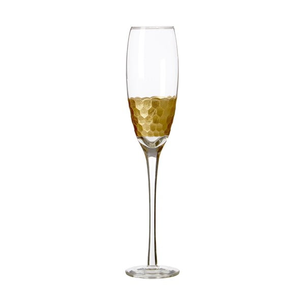 Set od 4 čaše za šampanjac od ručno puhanog stakla Premier Housewares Deco, 2,1 dl