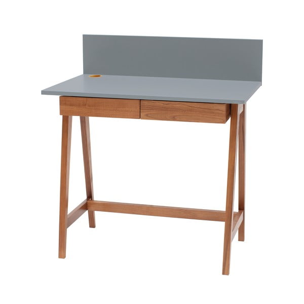 Sivi radni stol s podnožjem od jasena Ragaba Luka Oak, duljina 85 cm