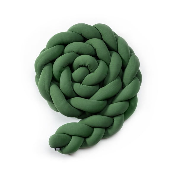 Zelena pamučna pletena ogradica za dječji krevetić ESECO, dužina 360 cm