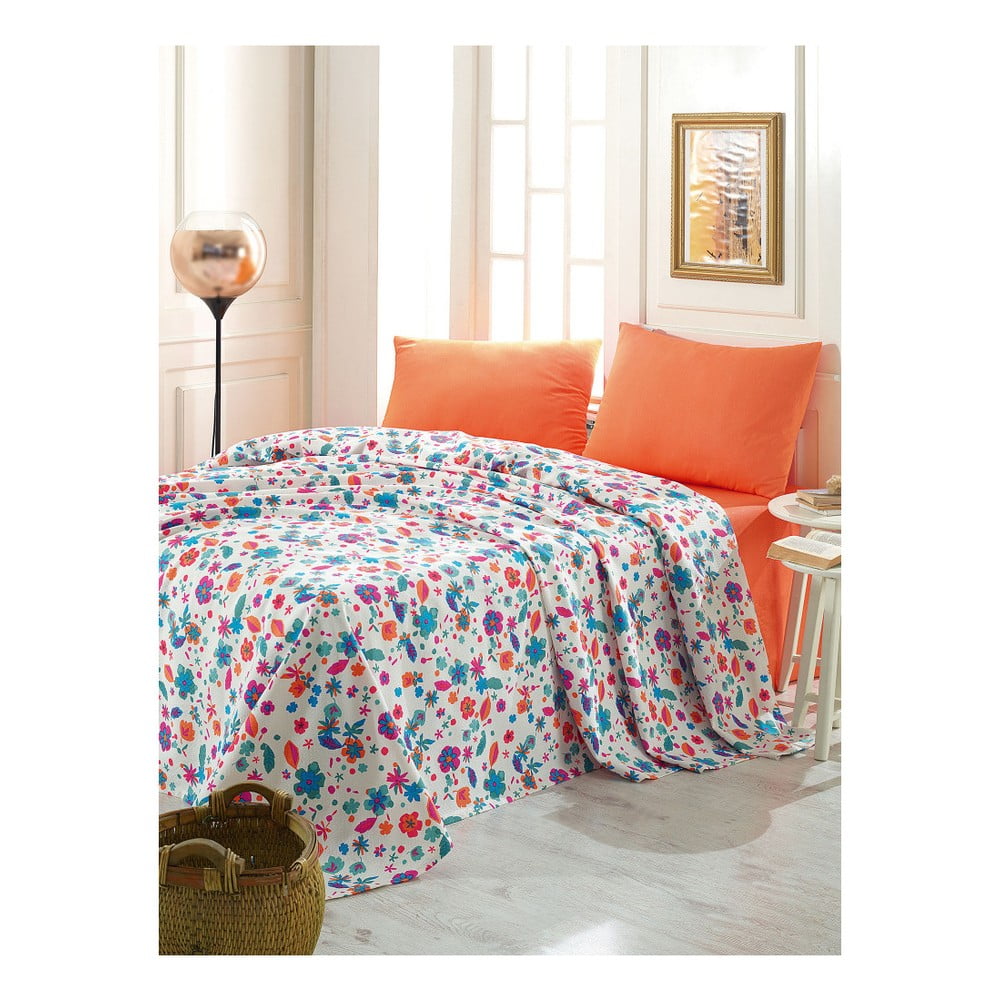 Set pamučnih posteljina na bračnom krevetu s jastučnicama Happy, 240 x 260 cm