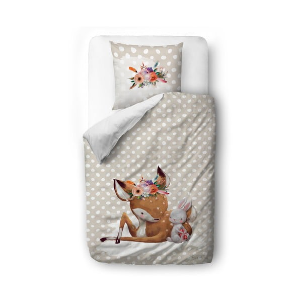 Dječja pamučna posteljina Mr. Little Fox Doe and Her Friends, 100 x 130 cm