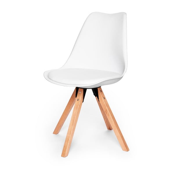 Set s 2 bijele stolice s postoljem od bukvinog drveta loomi.design Eco