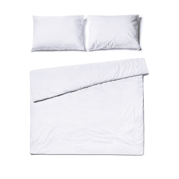 Bijela pamučna posteljina za bračni krevet Le Bonom, 200 x 200 cm