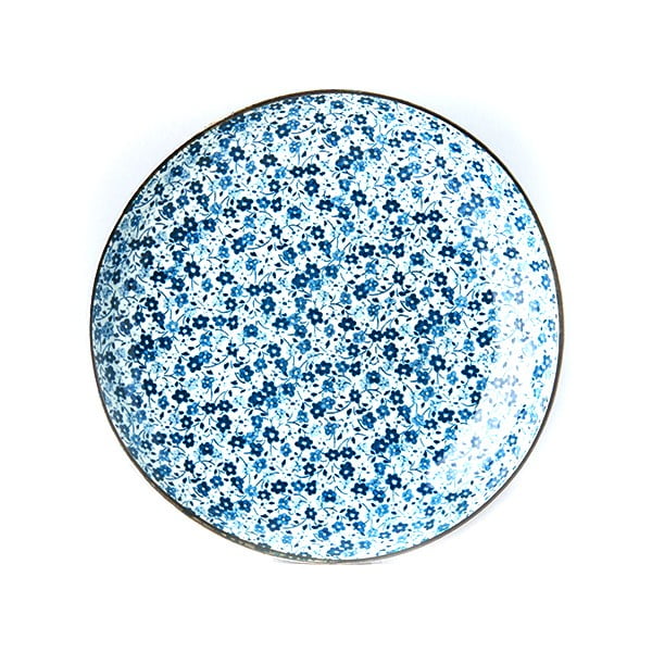 Plavo-bijeli keramički tanjur MIJ Daisy, Ø 23 cm
