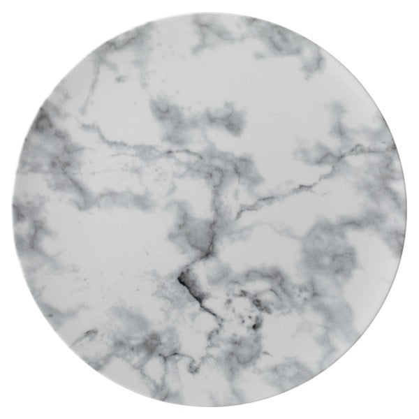 Bijelo-crni porculanski tanjur Villeroy & Boch Marmory, ø 27 cm