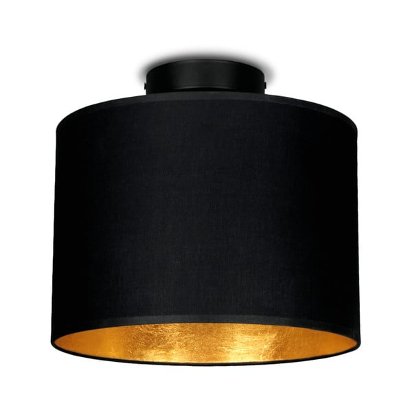 Crna stropna lampa s detaljima u zlatnoj boji boji Sotto Luce Mika ⌀ 25 cm