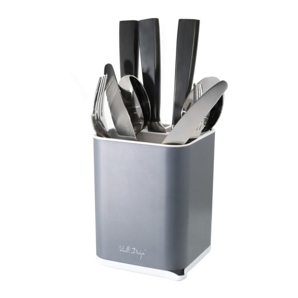 Sivi stalak za pribor za jelo Vialli Design Cutlery
