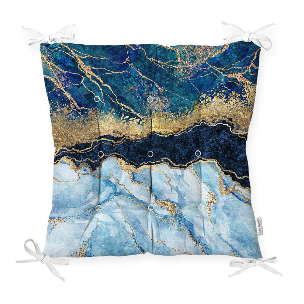 Jastuk za stolicu Minimalistički pokrivači jastuka plavi mramor, 40 x 40 cm