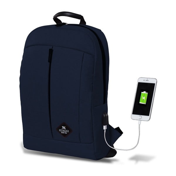 Tamnoplavi ruksak s USB priključkom My Valice GALAXY Smart Bag