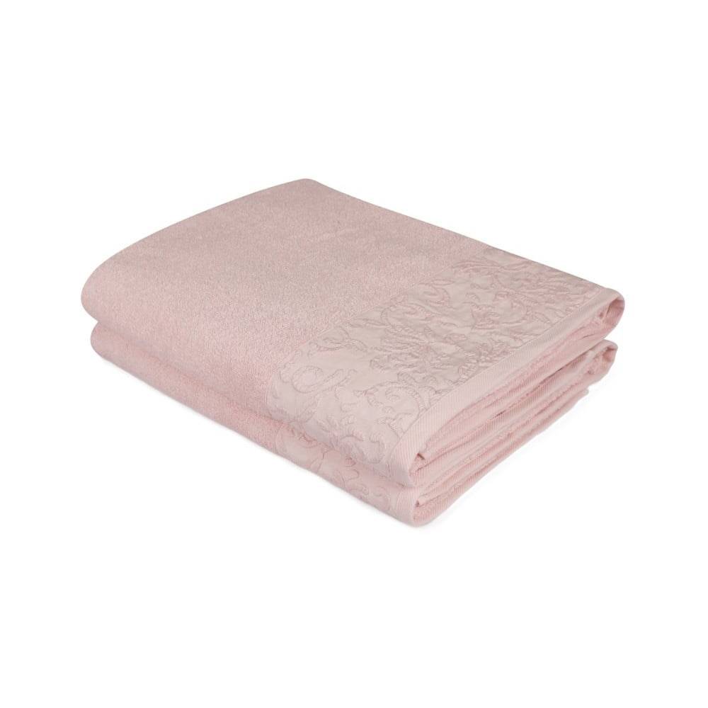 Set dva puderasto roza car ručnika, 150 x 90 cm