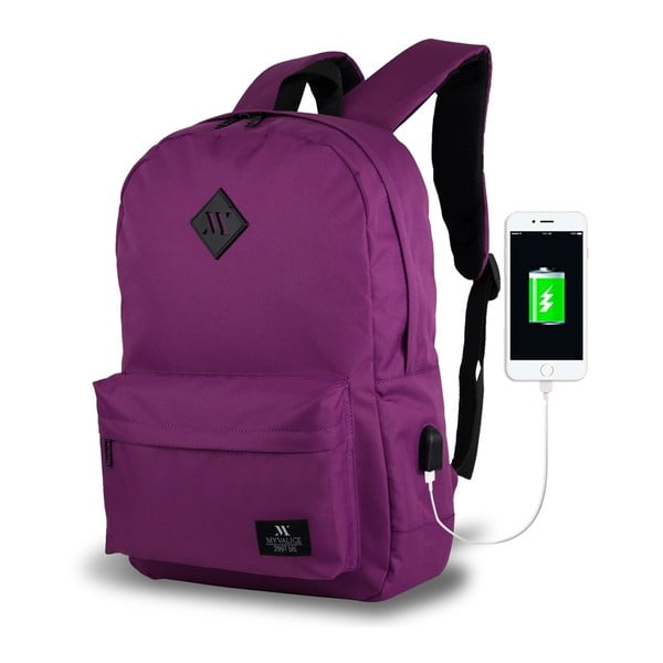 Ljubičasti ruksak s USB priključkom My Valice SPECTA Smart Bag