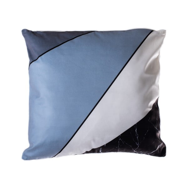 Plavo-sivi jastuk JAHU geometrijske pruge, 45 x 45 cm