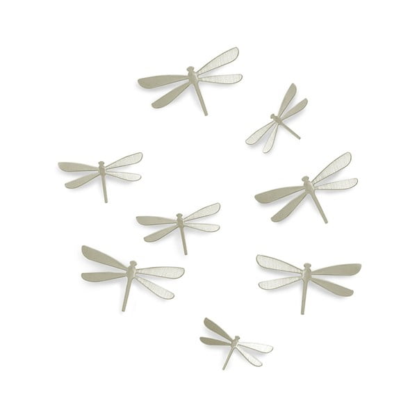 Set od 8 zidnih samoljepljivih naljepnica u srebrnoj boji Umbra Dragonfly