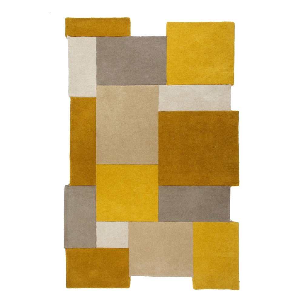 Žuto-bež vuneni tepih Flair Rugs Collage, 150 x 240 cm