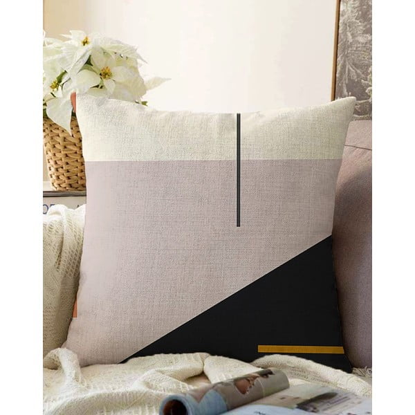 Ružičasto-crna jastučnica s udjelom pamuka Minimalist Cushion Covers Abstract, 55 x 55 cm