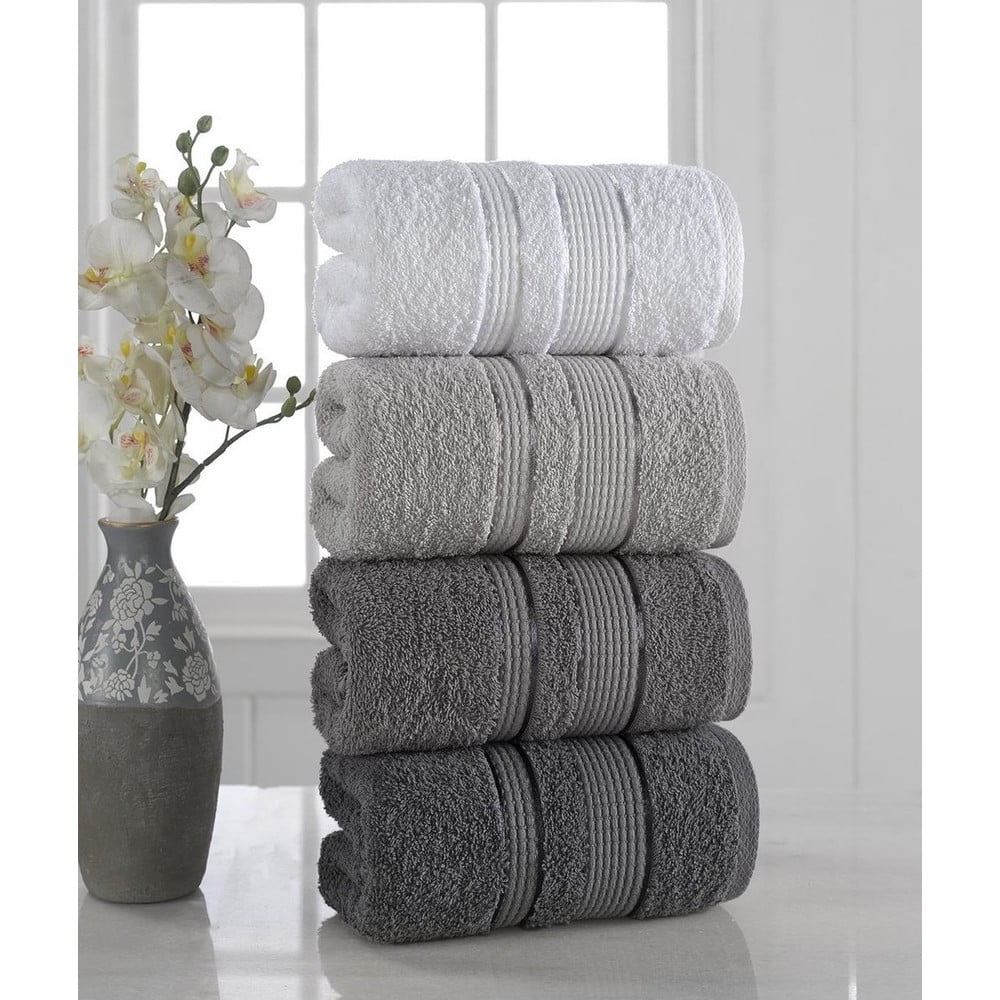 Set 4 ručnika Pure Cotton Gray, 50 x 85 cm