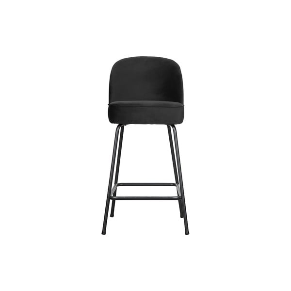 Crna bar stolica BePureHome Vogue Velvet, visina 89 cm