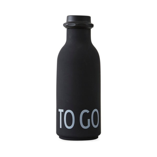Crna boca za vodu Design Letters To Go, 500 ml