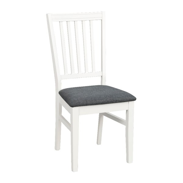 Bijela blagovaonska stolica od drveta kaučukovca sa sivim sjedalom Rowico Wittaskar