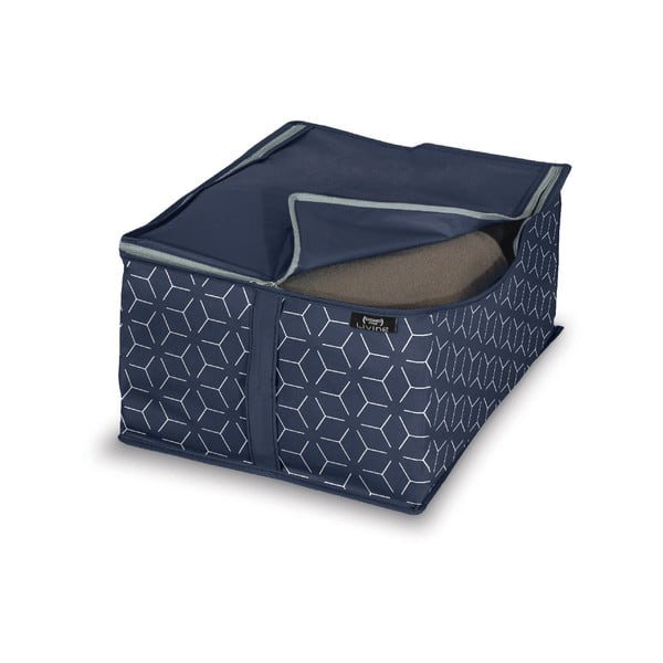 Tamnoplava kutija za odlaganje Domopak Metrik, 40 x 30 cm