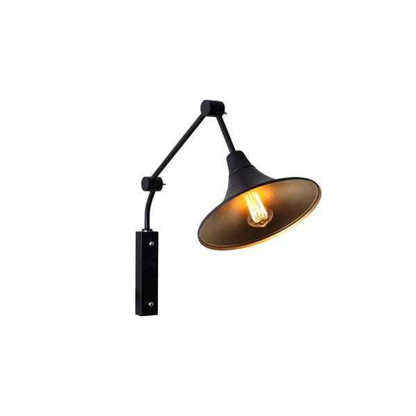 Crna zidna lampa Custom Form Miller, 25 cm