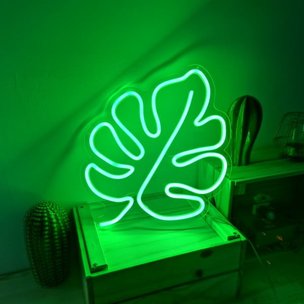 Zeleni zidni svjetleći ukras Candy Shock Leaf, 30 x 40 cm