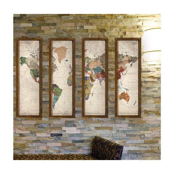 Dekorativna višedijelna slika World, 19 x 70 cm