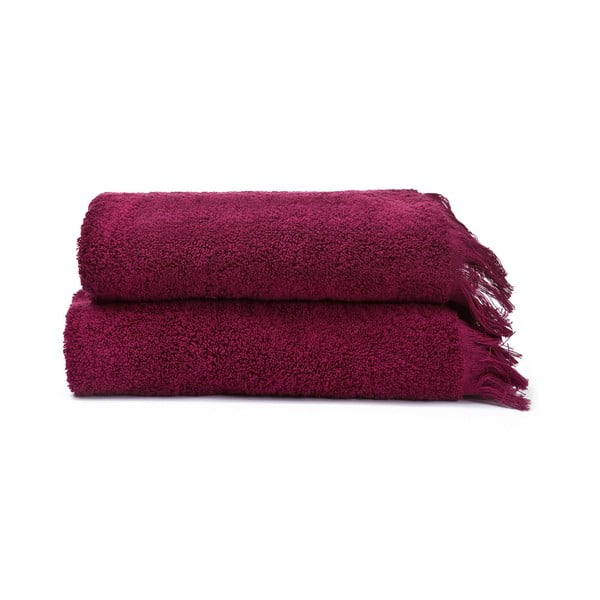 Set s 2 crvena ručnika od 100% pamuka Bonami, 50 x 90 cm