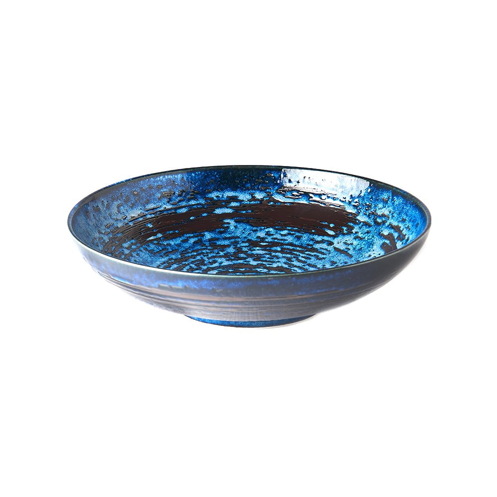 Plava keramička zdjela za serviranje MIJ Copper Swirl, ø 28 cm