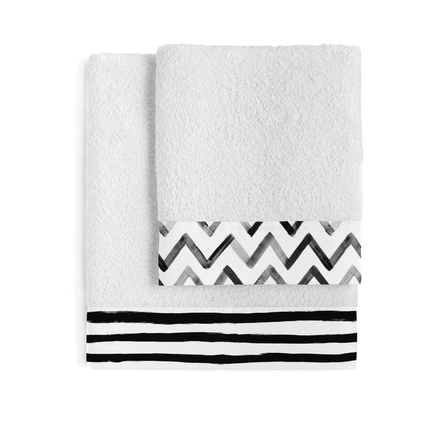 Set od 2 pamučna ručnika Blanc Stripes