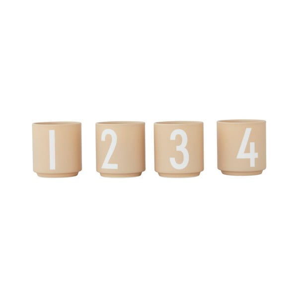 Set od 4 šalice od imitacije porculana Design Letters, 0,5 l