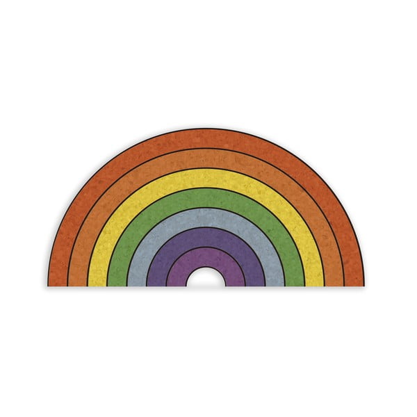 Tabla od pluta u obliku duge Really Nice Things Rainbow, 70 x 50 cm