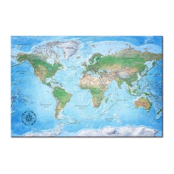 Oglasna ploča s karte svijeta Bimago tradicionalnu kartografiju, 90 x 60 cm