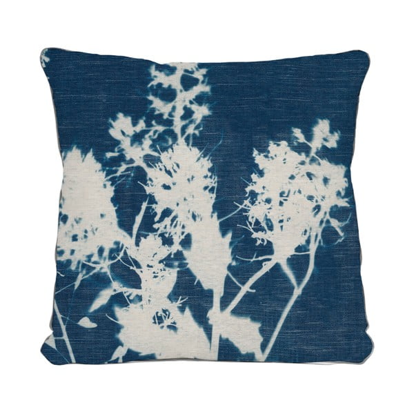 Plavi jastuk s apstraktnim uzorkom Linen couture spot, 45 x 45 cm