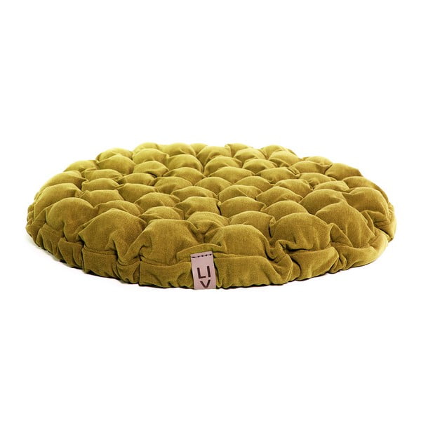 Jastuk za sjedenje sa masažnim kuglicama u boji senfa Linda Vrňáková Bloom, ø 75 cm