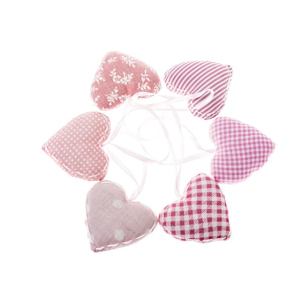 Set od 6 ružičastih visećih ukrasa Dakls Heart