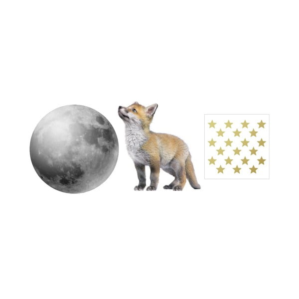 Set zidnih naljepnica Dekornik Little Fox And His Friend The Moon