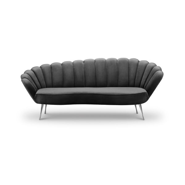 Tamno siva baršunasta asimetrična sofa Interieurs 86 Varenne, 224 cm