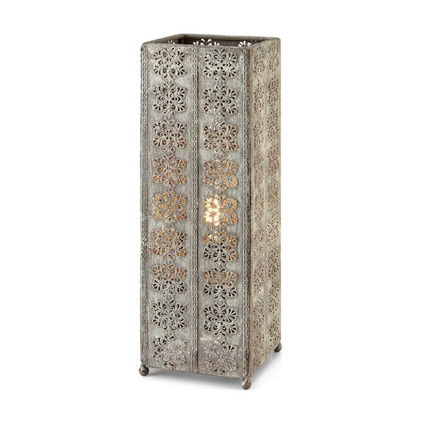 Siva stolna lampa Markslöjd Agra, visina 33,5 cm