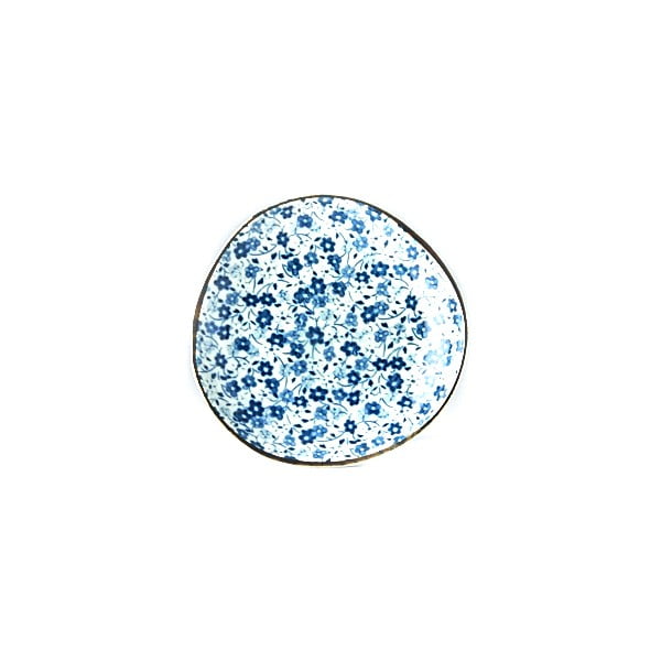 Plavo-bijeli keramički tanjur MIJ Daisy, Ø 12 cm