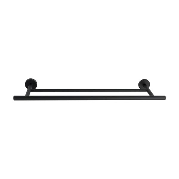 Crni dvostruki zidni držač za ručnike od nehrđajućeg čelika Wenko Bosio Rail Duo