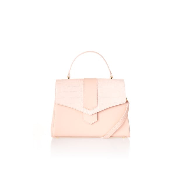 Svjetlo ružičasta kožna torbica Federica Bassi Marta