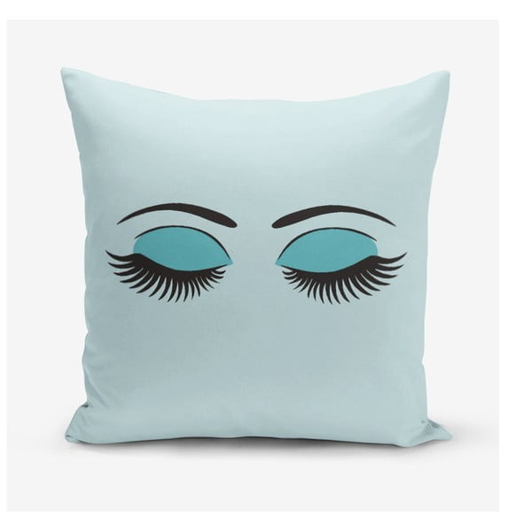 Plava jastučnica s primjesom pamuka Minimalist Cushion Covers Lash, 45 x 45 cm