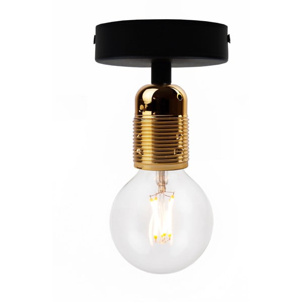 Crna Stropna lampa sa zlatnim grlom Bulb Attact Uno Basic
